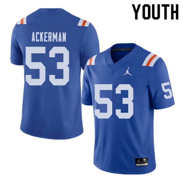 Jordan Brand Youth #53 Brendan Ackerman Florida Gators Throwback Alternate College Football Jersey